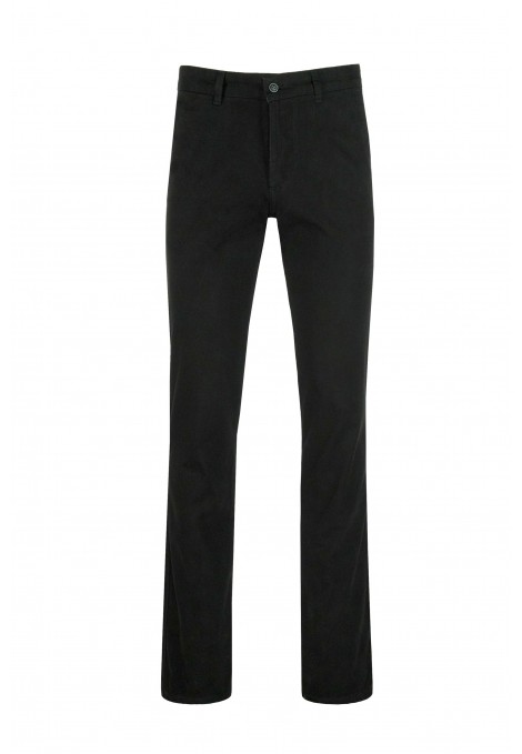 Black Chinos Pants with Diagonal Textured Weave Classic Fit (F2020)
