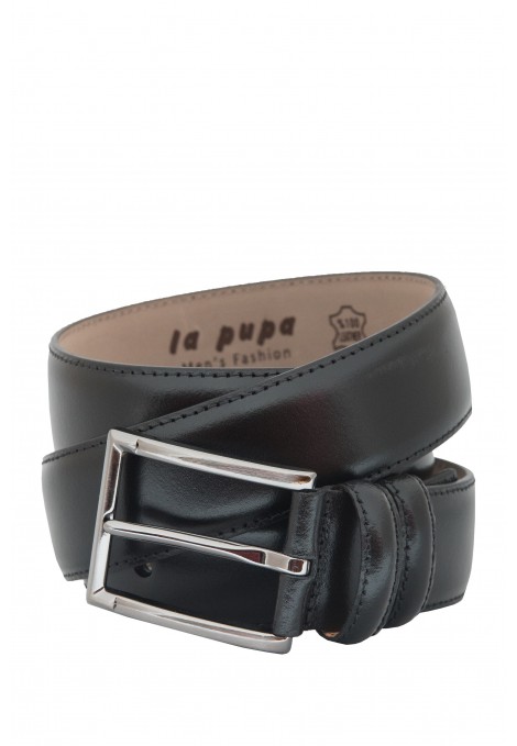 La pupa black topstitched leather belt (s192008)