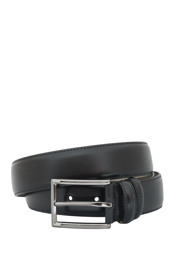 La pupa black topstitched leather belt (s192008)