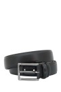 Black Topstitched Leather Belt (S192008)
