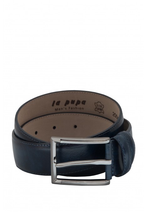 La pupa blue topstitched leather belt (s192008)