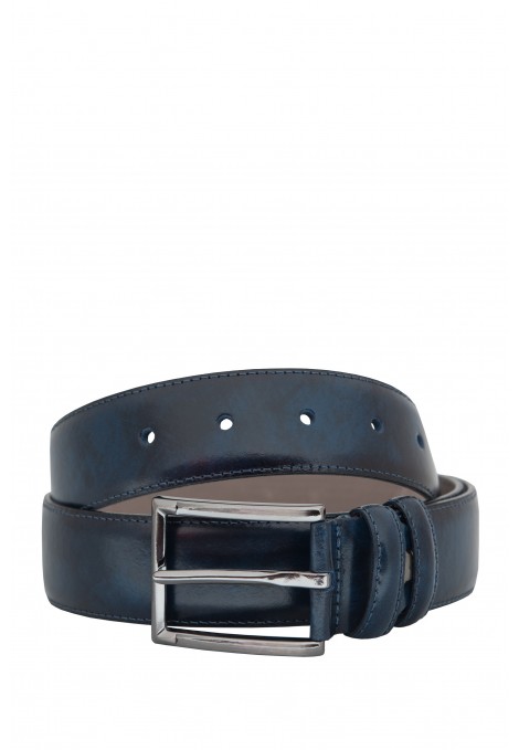 La pupa blue topstitched leather belt (s192008)