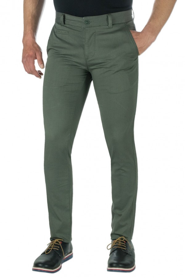 Khaki Pants with Micro-Textured Weave Premium (S19553)