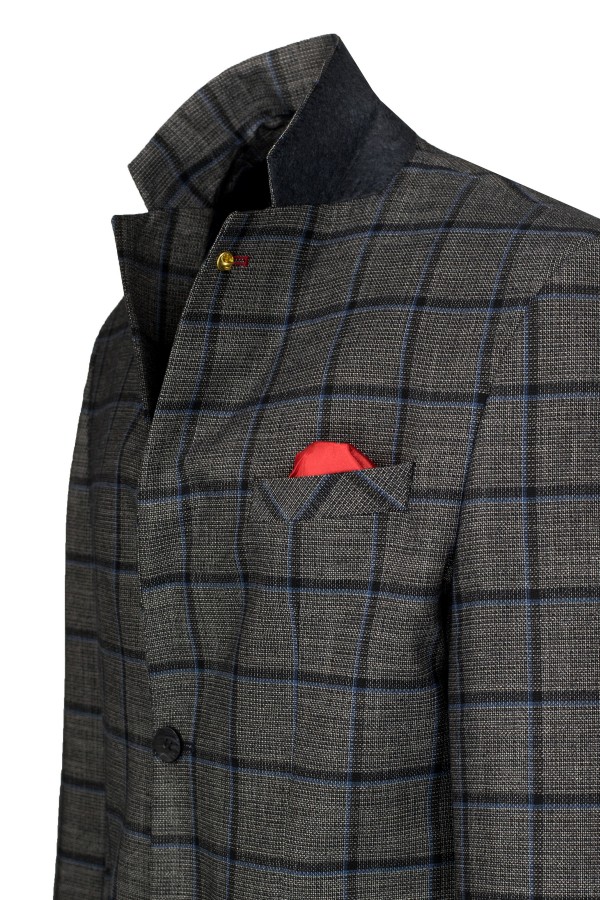 La pupa grey checked blazer premium (s201214)
