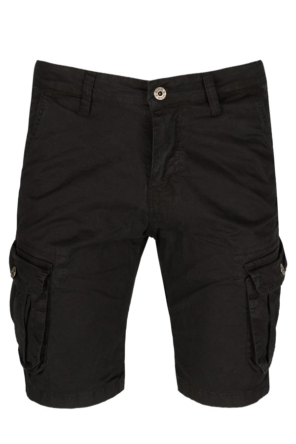 Black Cargo Shorts with Pockets (S20522)