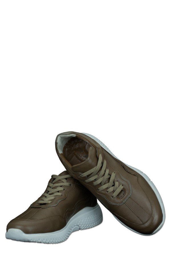 Brown Sneaker Shoes 100% Leather (S213390)