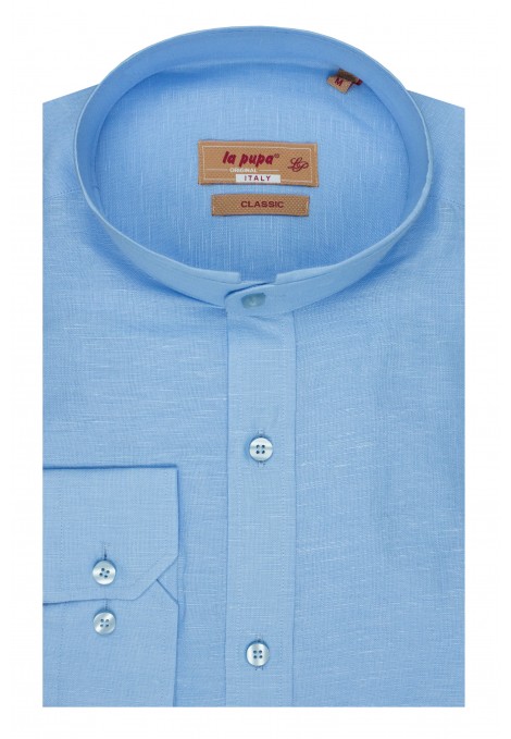 Ciel 100% Linen Shirt with Stand-up Collar (S21731)