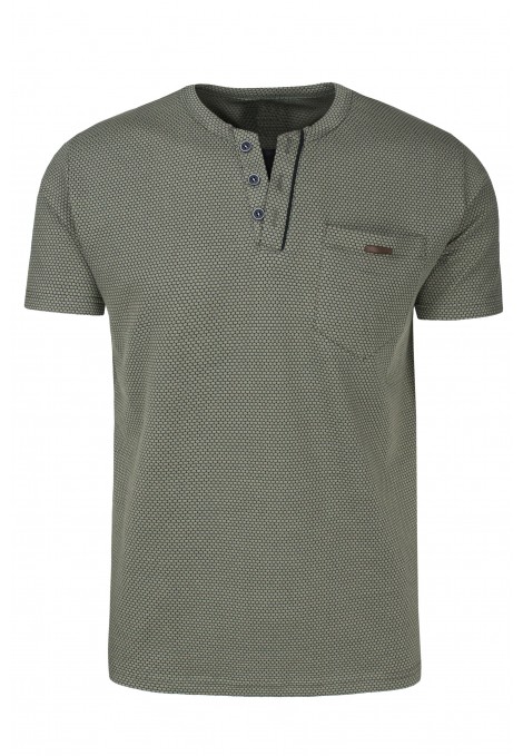 Khaki T-shirt with Textured Weave (S223223)