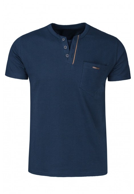 Dark Blue T-shirt with Textured Weave (S223223)