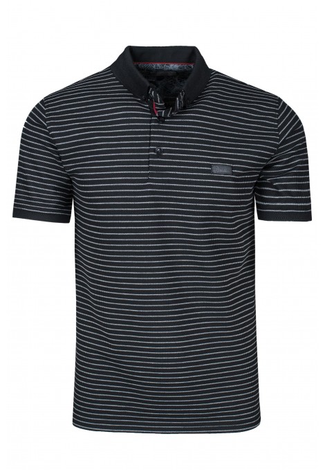 Black Striped Polo T-shirt (S225009)