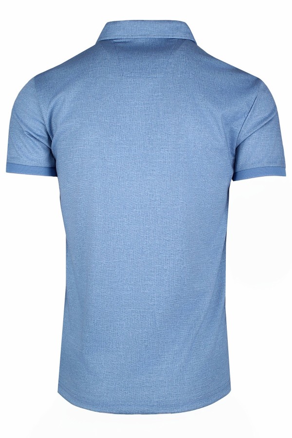Γαλάζια μπλούζα polo βαμβακερή