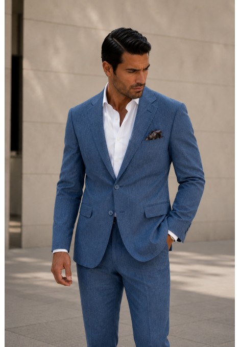 Ανδρικό μπλε Κοστούμι Mixed Wool