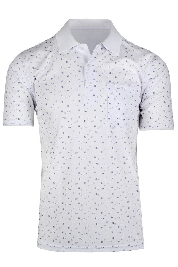 Ανδρική λευκή μπλούζα polo σχεδιαστική