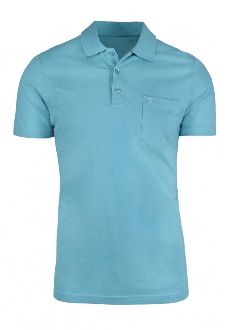  Man’s  aqua μπλούζα polo βαμβακερή