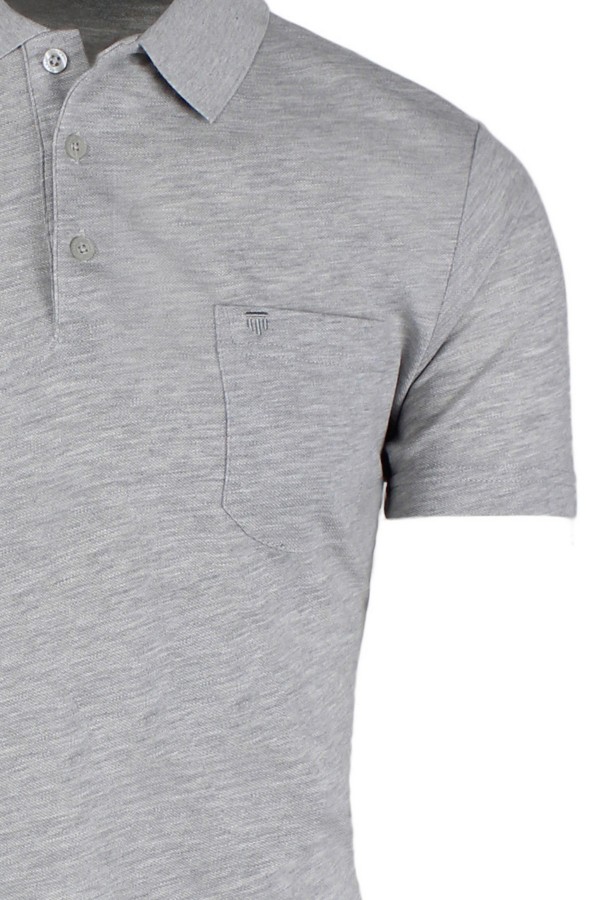  Man’s  grey cotton polo t-shirt