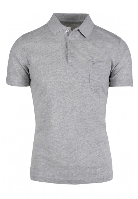 Grey cotton polo t-shirt