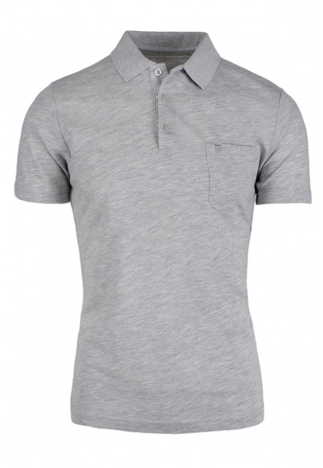  Man’s  grey cotton polo t-shirt