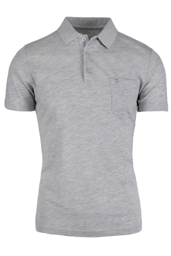  Man’s  grey cotton polo t-shirt