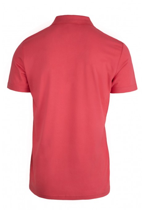 Man’s coral red cotton Polo T-shirt