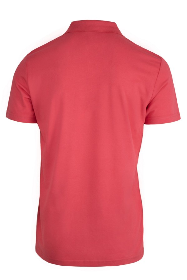 Man’s coral red cotton Polo T-shirt