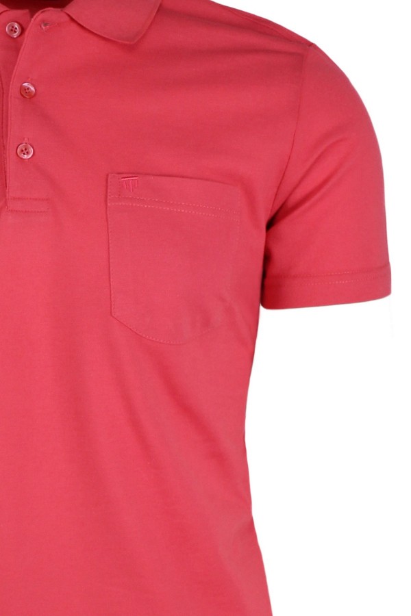 Man’s coral red cotton Polo T-shirt