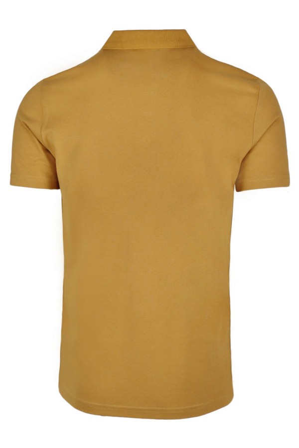 Man’s mustard yellow cotton polo t-shirt