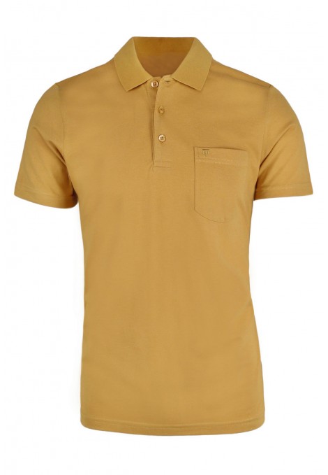 Man’s mustard yellow cotton polo t-shirt