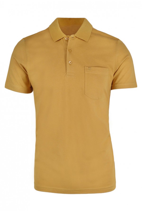 Mustard yellow cotton polo t-shirt