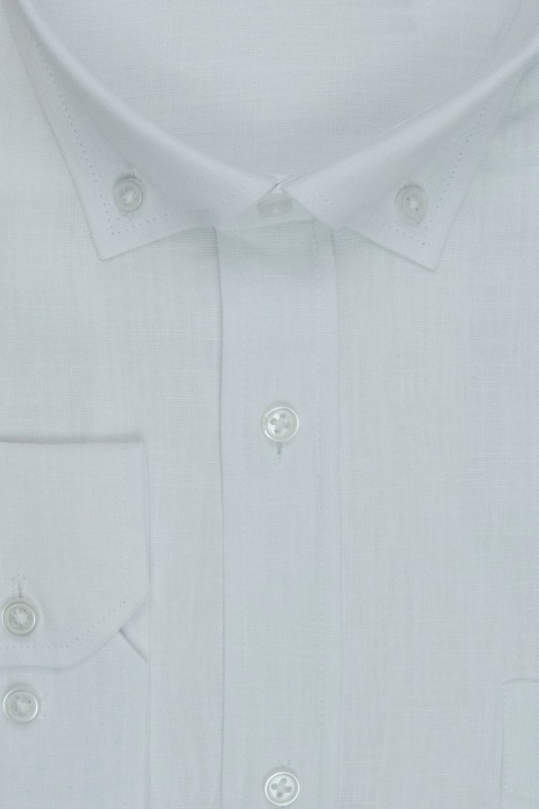 La pupa λευκό πουκάμισο λινο slim