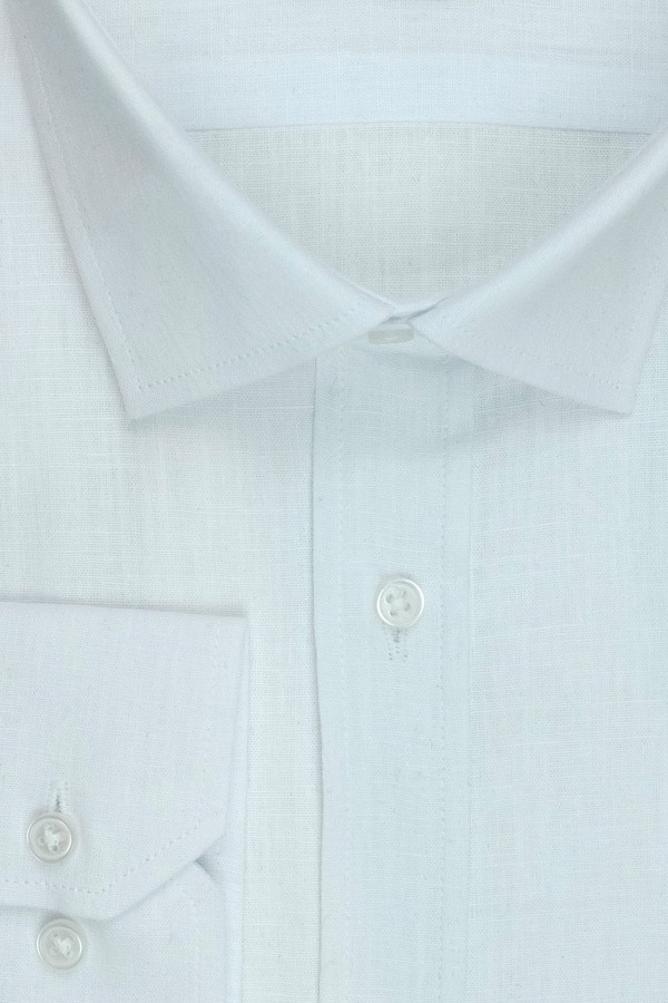 La pupa λευκό πουκάμισο λινο slim