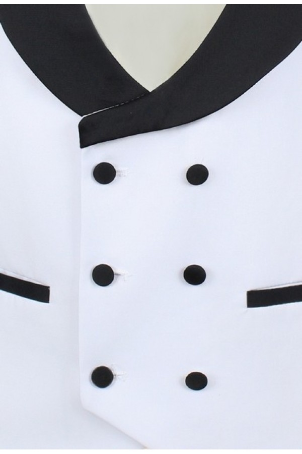 Man's white vest mixed wool