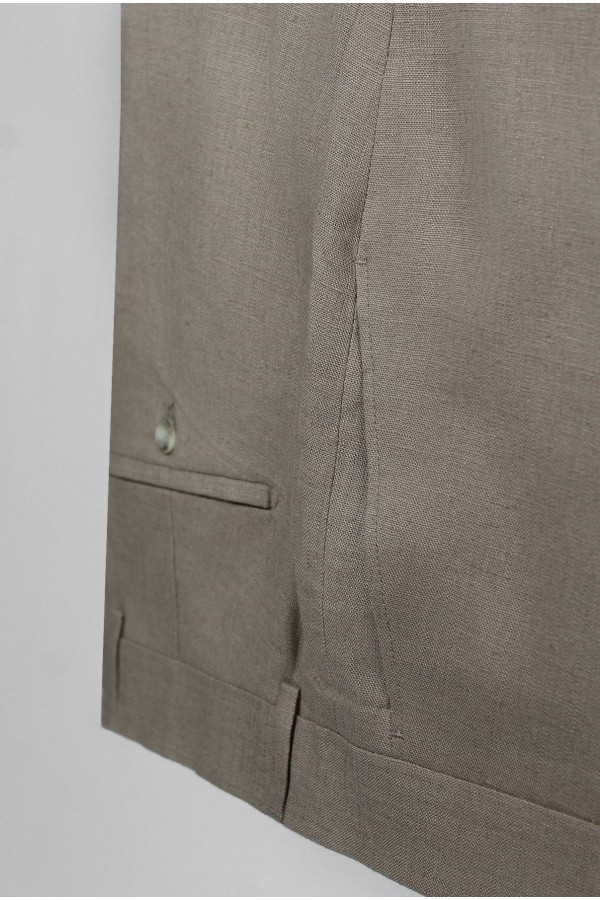 Man's camel linen suit