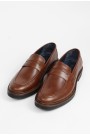 Ανδρικά δερμάτινα κονιάκ loafers