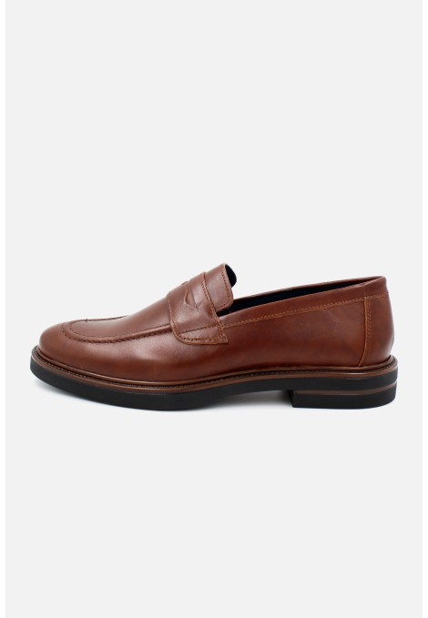 Ανδρικά δερμάτινα κονιάκ loafers