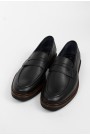 Ανδρικά δερμάτινα μαύρα loafers