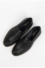 Ανδρικά δερμάτινα μαύρα loafers