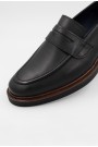 Ανδρικά δερμάτινα μαύρα loafers
