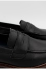 Ανδρικά δερμάτινα μαύρα loafers
