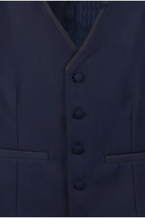 Ανδρικό σκούρο μπλε γιλέκο mixed wool