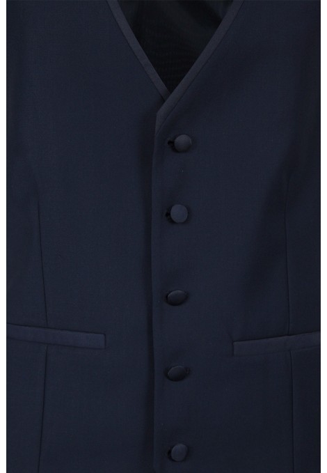 Ανδρικό σκούρο μπλε γιλέκο mixed wool