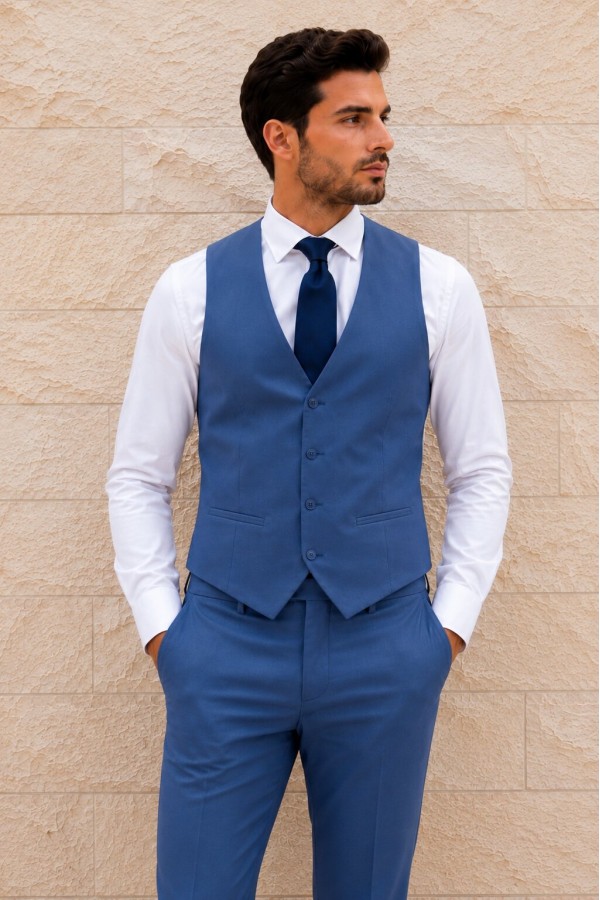Men blue Vest