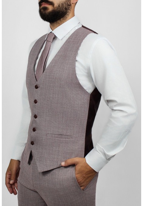 Ανδρικό μώβ γιλέκο mixed wool