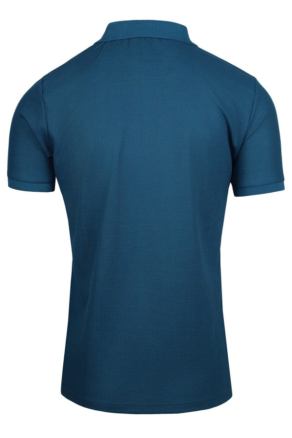 Man’s petrol  cotton polo t-shirt