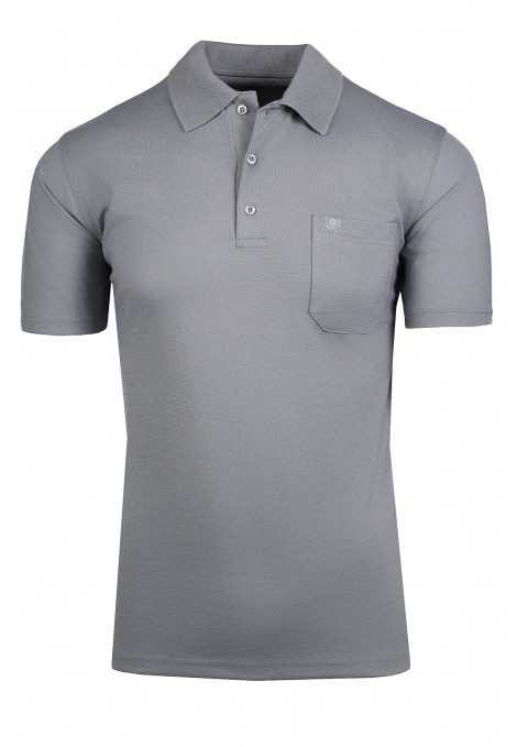  Man’s light grey cotton Polo T-shirt