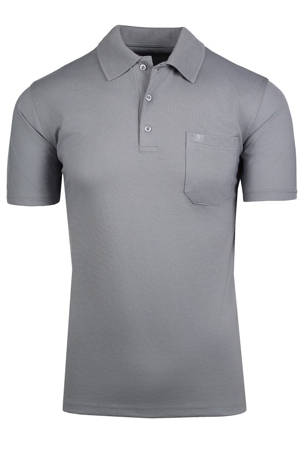  Man’s light grey cotton Polo T-shirt
