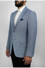 Man’s sky blue blazer with textured weave 
