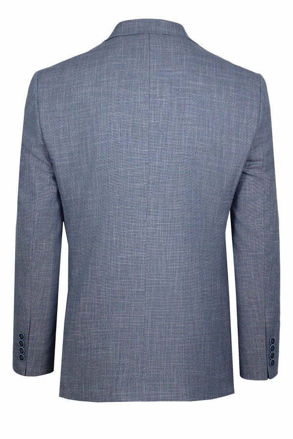 Man’s sky blue blazer with textured weave 