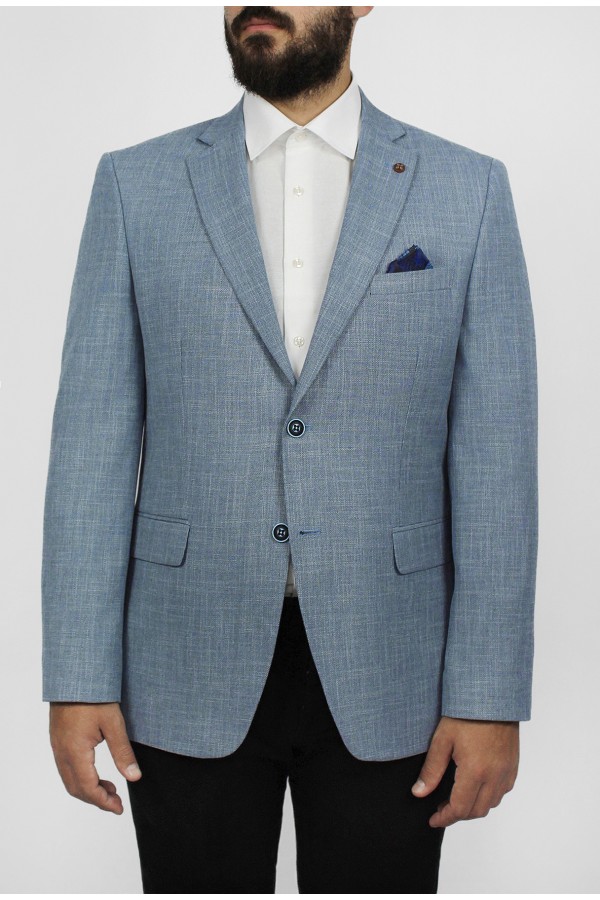 Man’s sky blue blazer with textured weave Man’s sky blue blazer with textured weave
