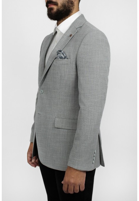 Man’s light grey blazer with textured weave 