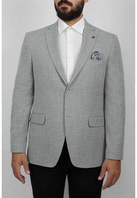 Man’s light grey blazer with textured weave 